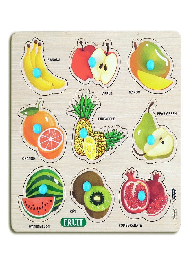 Lefan Puzzles Wooden Fruit for Kids Montessori Educational Fruit Learning Puzzle, Interactive & Colorful Wooden Puzzle Toddlers and Preschoolers (Fruit Wooden Big) - Image 1